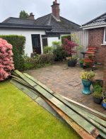 fences disassembled back garden