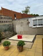 glass house building removed cleaning tiles