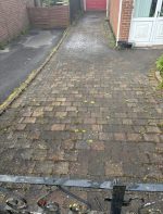 driveway before cleaning and power washing