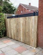 fence removed and replaced with new fencing clean