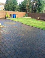 Patio ground stone before cleaning